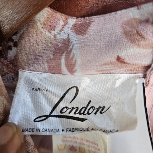 Vintage London Brown Pink Floral Pleated Dress Size 12 - Picture 2 of 6